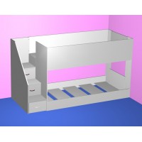 Low mid height bunk bed with - with easy climb steps!